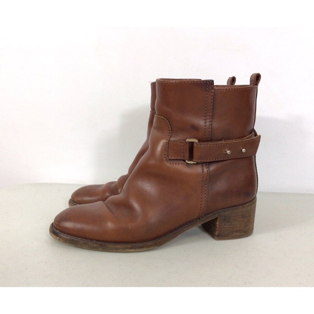 J Crew Leather Ankle Boots Western Boho Womens 7